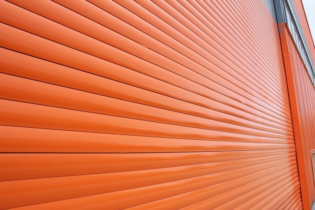 Orange aluminum siding