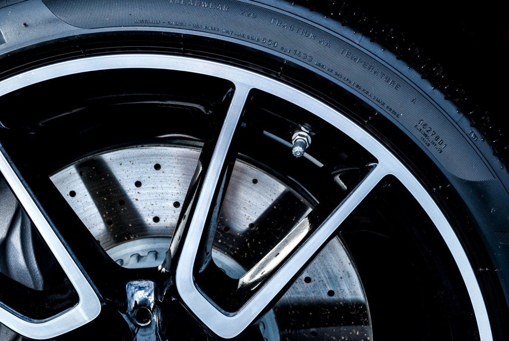 car rims isolated on black background