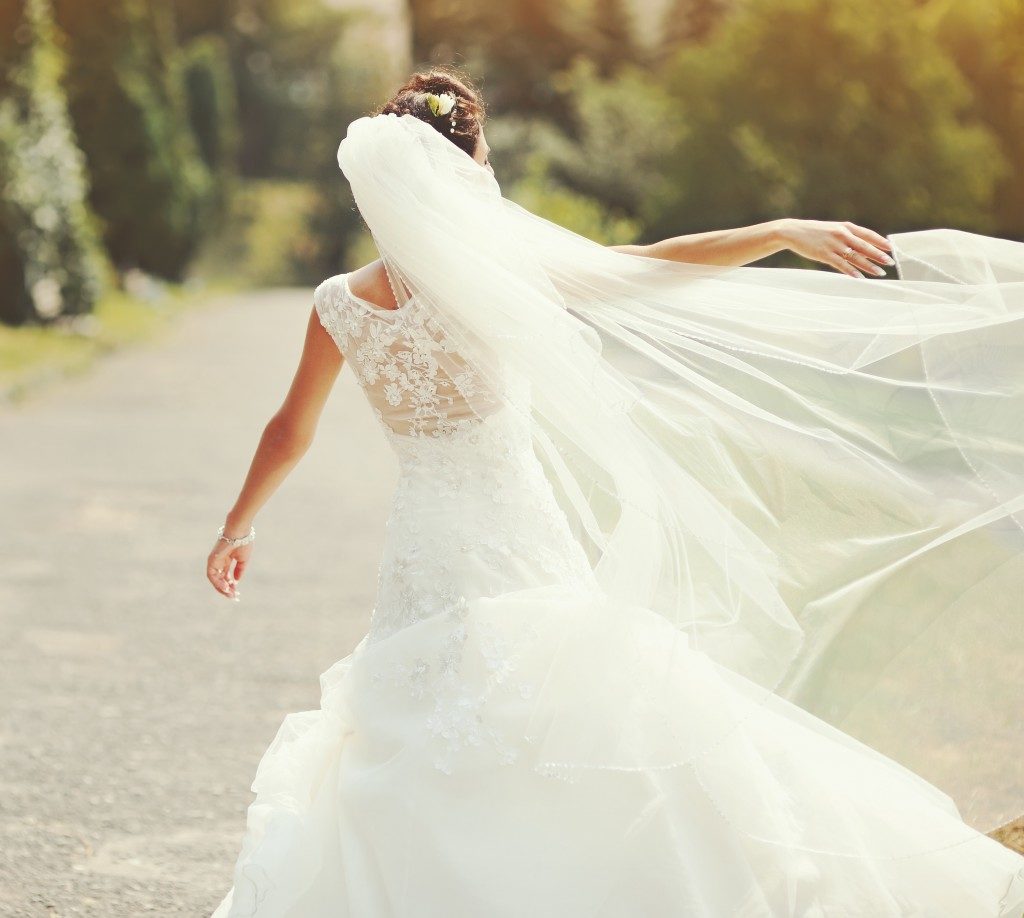 bride in her wedding gown