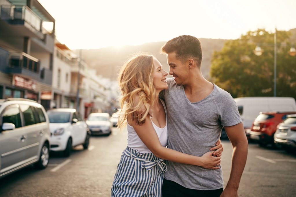 Man and woman being all lovey