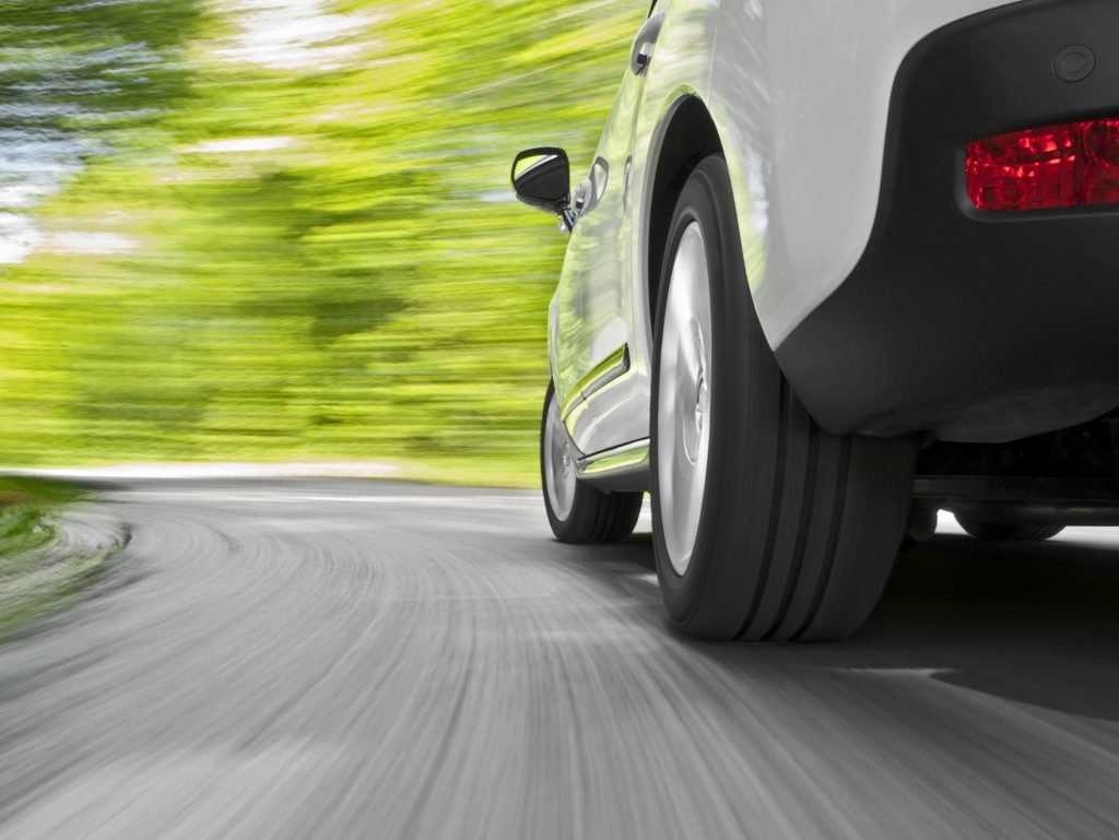 car along a curved road