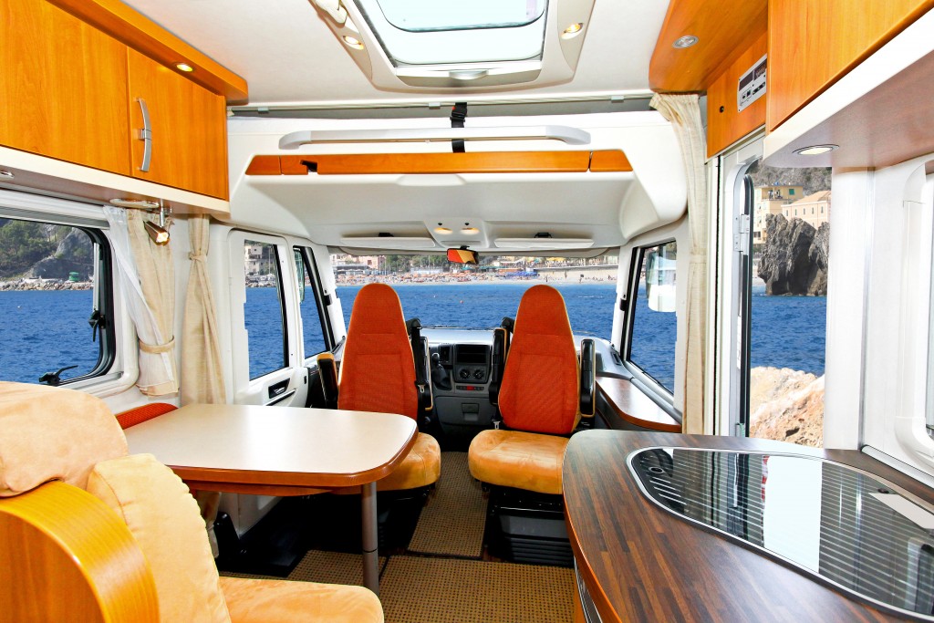 interior of camping van