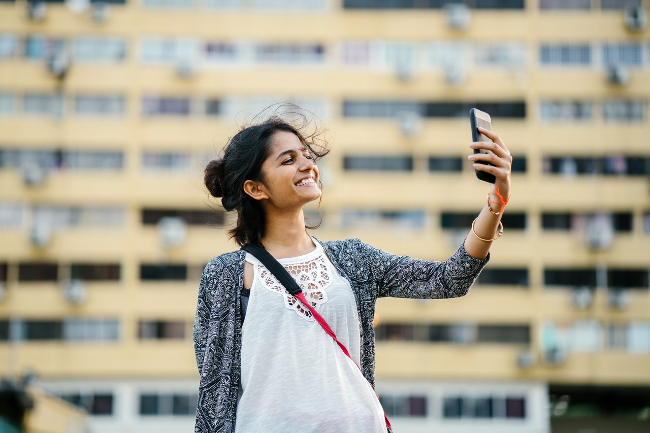 woman smiling