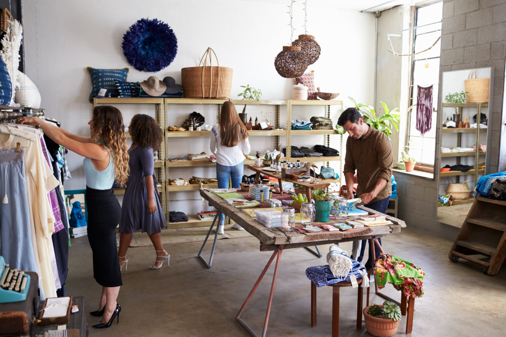 customers inside a thrift store