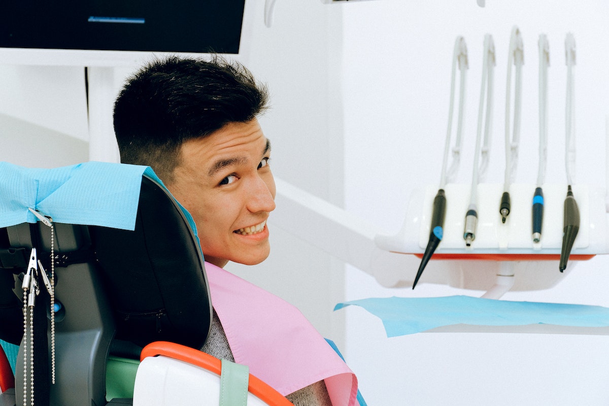 man getting a dental check up