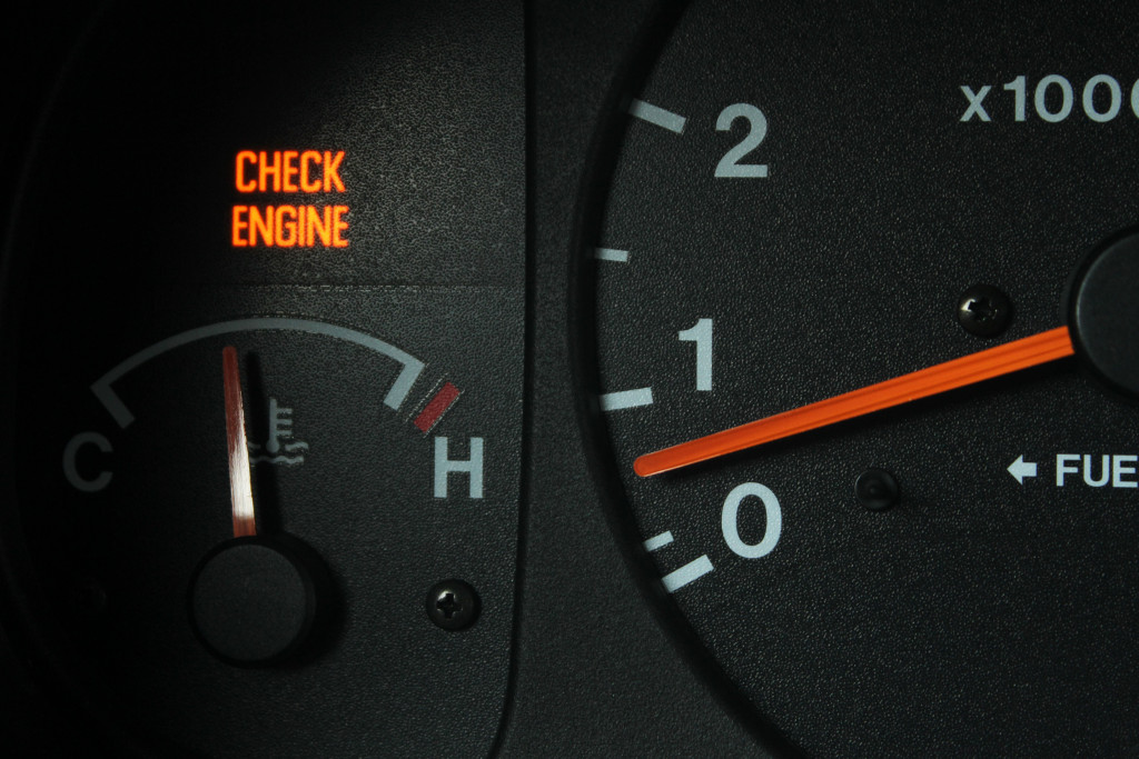 a vehicle's check engine light is turned on